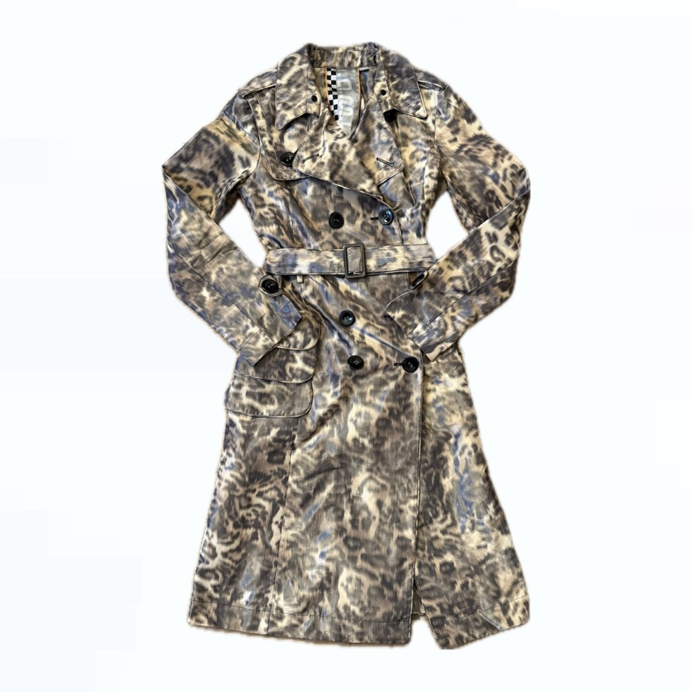 L.A.M.B. Leopard Print Trench Coat